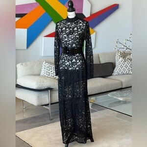 Anne Fontaine Black Lace Maxi Dress